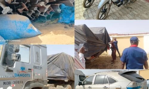 NSCDC Intercepts Truck Conveying Vandalised Railway Tracks, Arrests Five Suspects in Bauchi